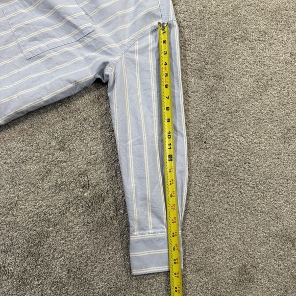 AYR Button Down Shirt Mens M Blue Stripe Oxford Cotton Oversized Pocket Casual - Picture 10 of 11